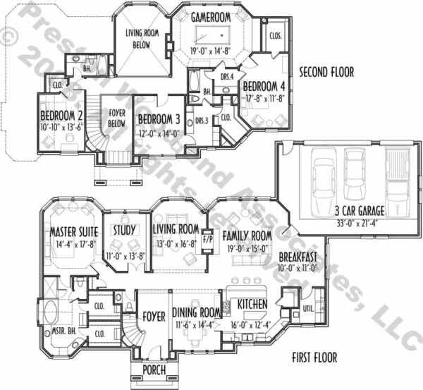 Two Story House Plan C6122