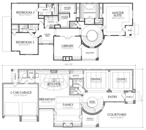 Two Story House Plan E3298