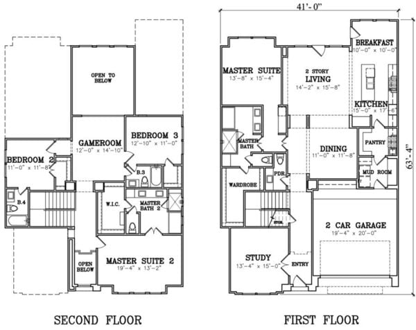 Two Story House Plan X0003
