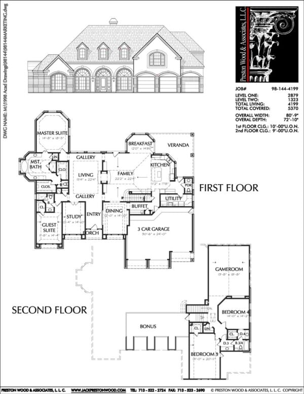 Two Story House Plan C8144