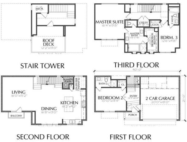 Townhouse Plan E3216 B1.1