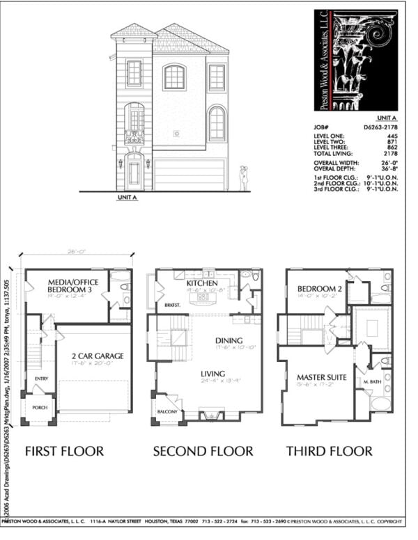 Duplex Townhouse Plan D6263 A