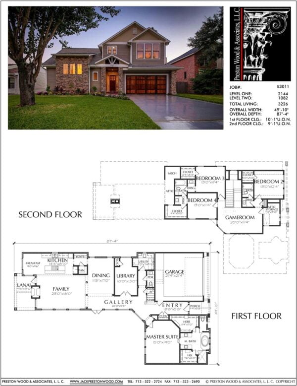 Two Story House Plan E3011