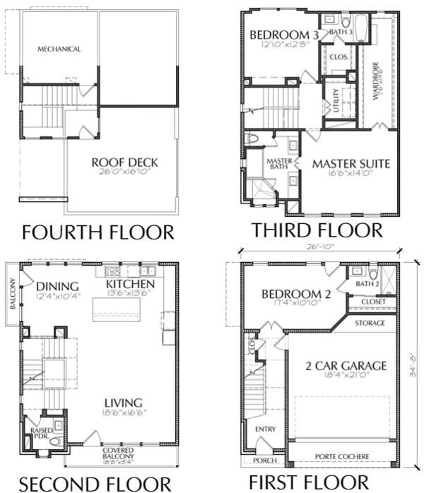 Townhouse Plan E3214 A2.2