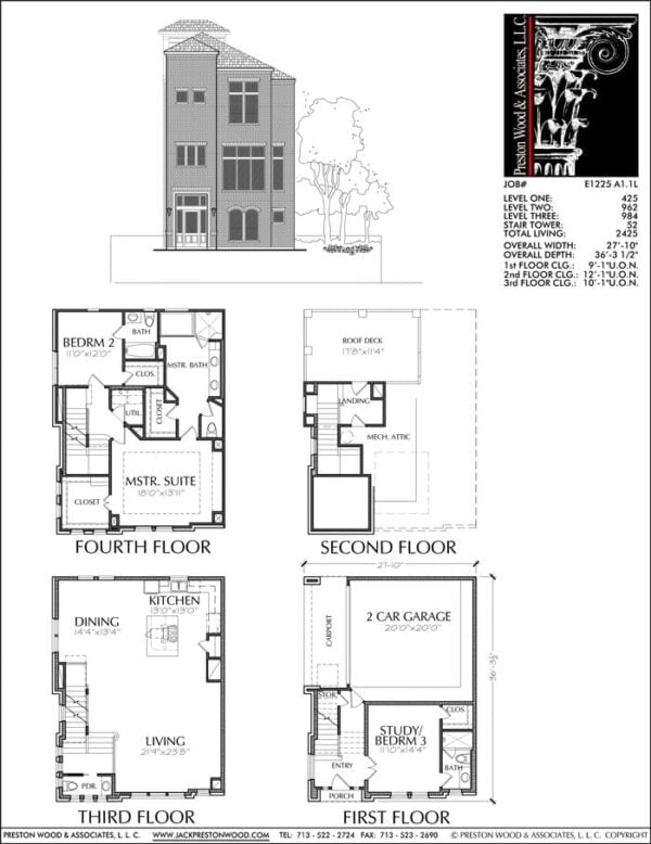 Townhouse Plan E1225 A1.1