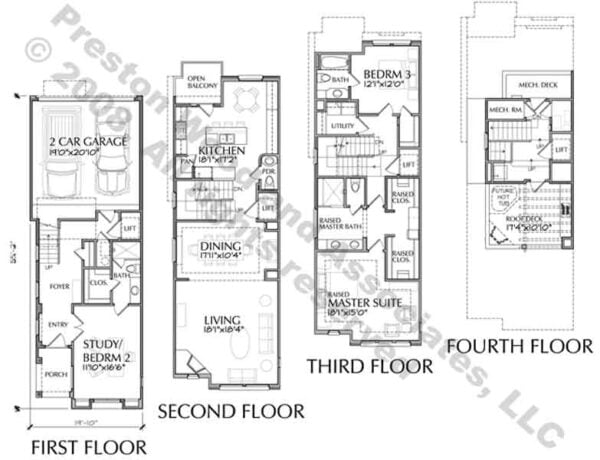 Townhome Plan D5182 Vista