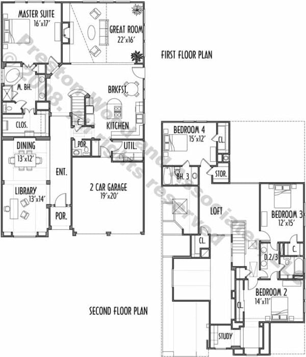 Patio House Plan C6207
