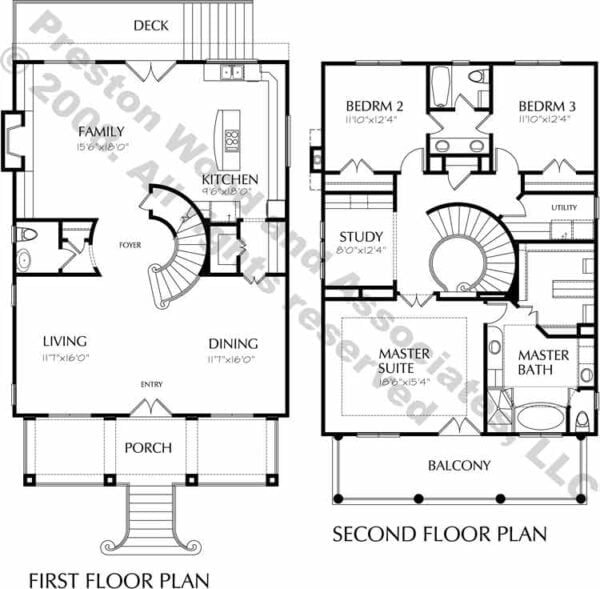 Narrow House Plan C7238