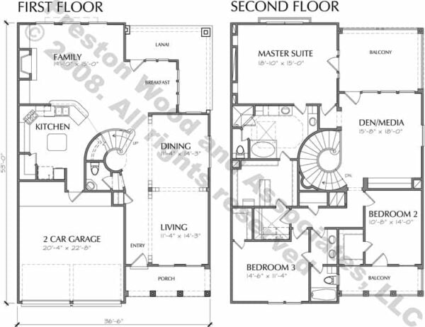Two Story House Plan D5082