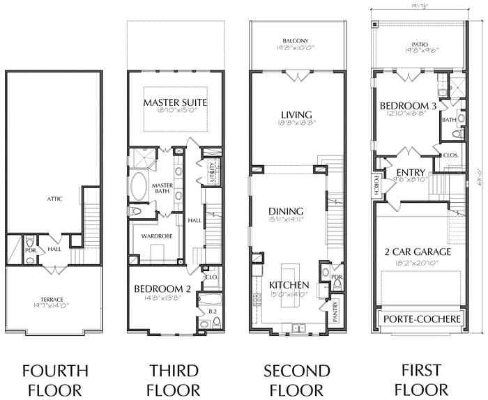 Townhomes Townhouse Floor Plans Urban