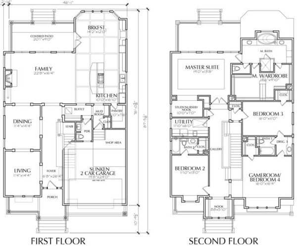 Two Story House Plan E2048