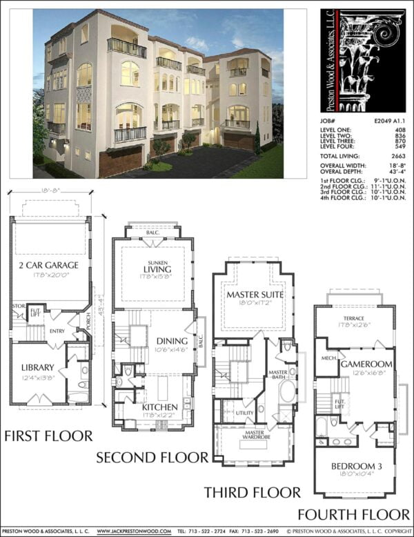 Townhouse Plan E2049 A1.1