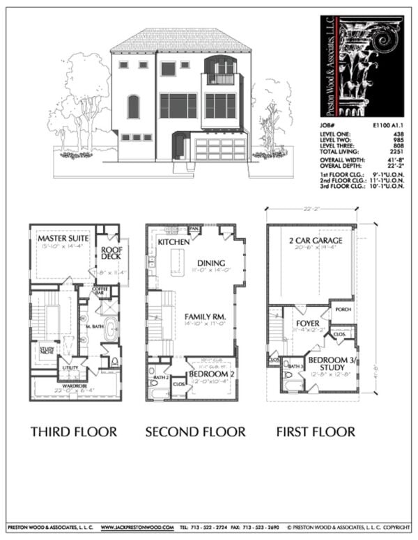 Townhouse Plan E1100 A1.1