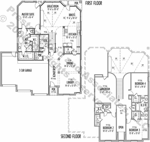 Two Story House Plan C9009