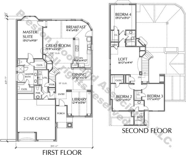 Urban House Plan C7281 A & B