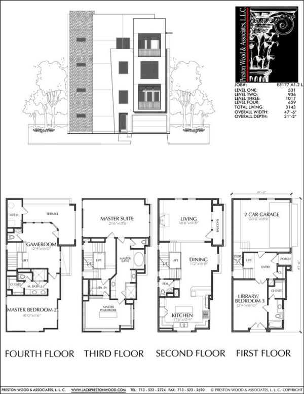 Townhouse Plan E3177 A1.2