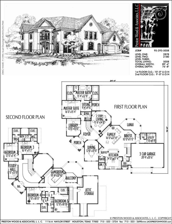 Two Story House Plan C5293