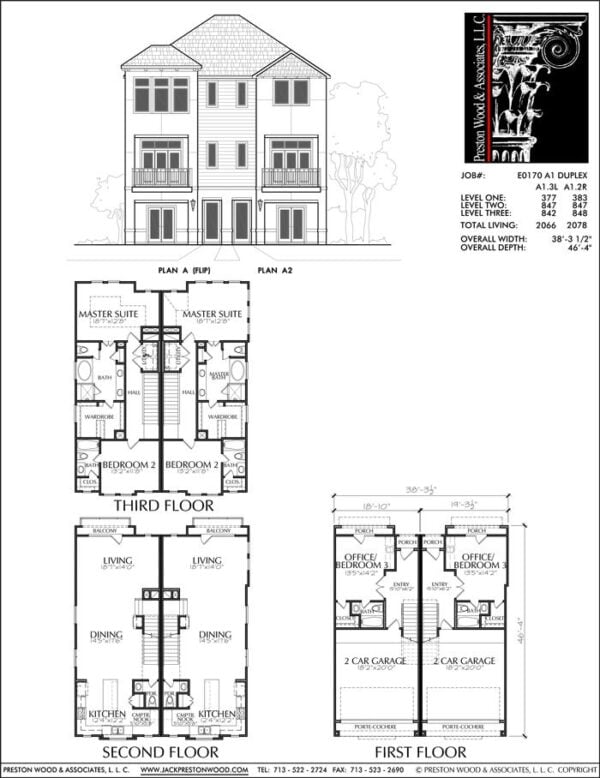 Duplex Townhouse Plan E0170 A1.1