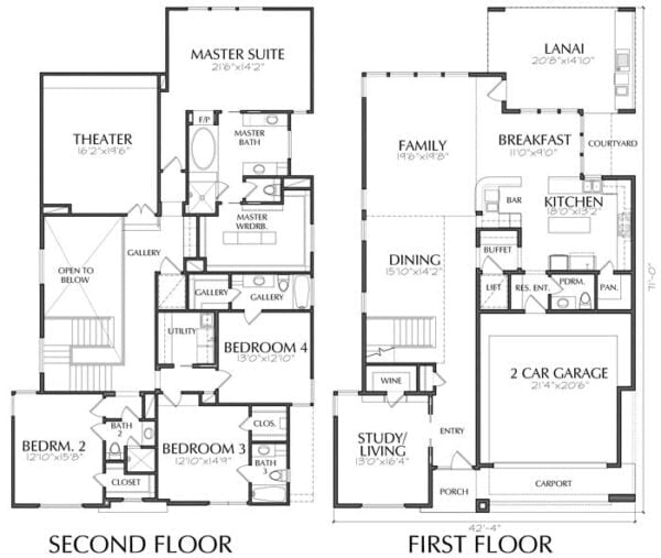 Two Story House Plan E0014