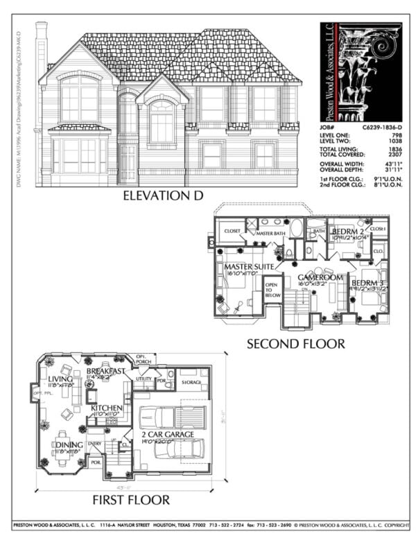 Two Story House Plan C6239 D
