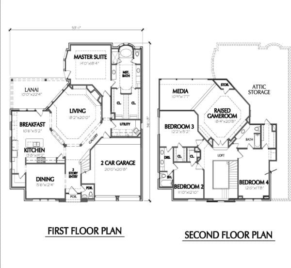 Two Story Home Plan E1022