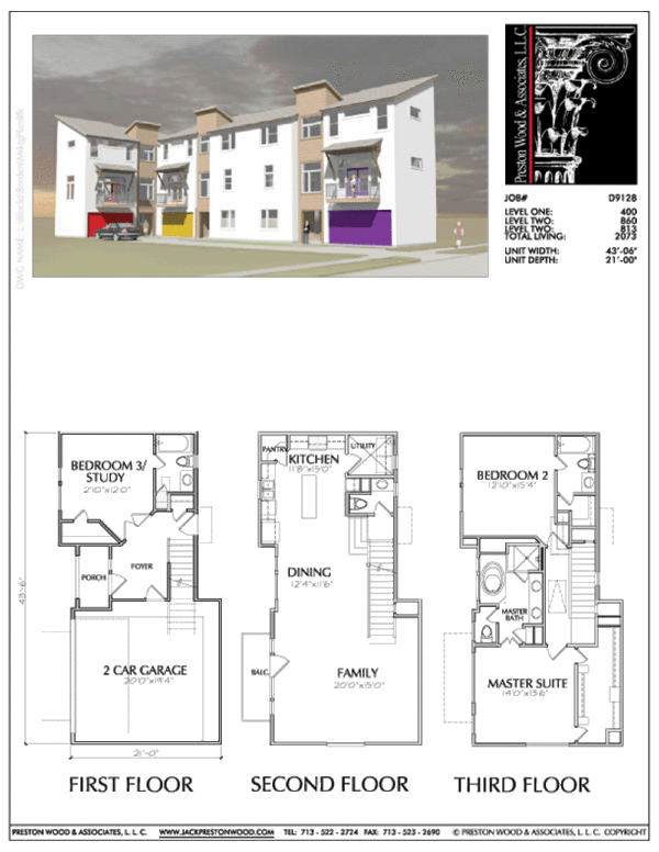 Duplex Townhouse Plan D9128 LOT-1