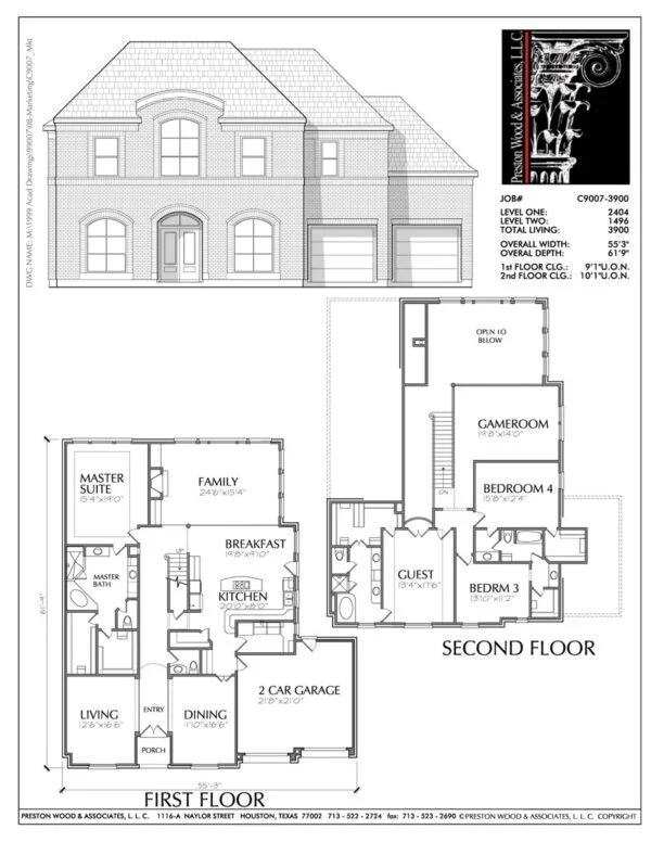 Two Story House Plan C9007