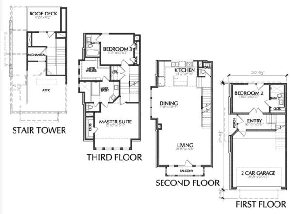 Townhouse Plan E2140 A1.2L