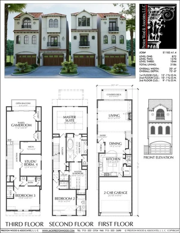 Townhouse Plan E1183 A1.4