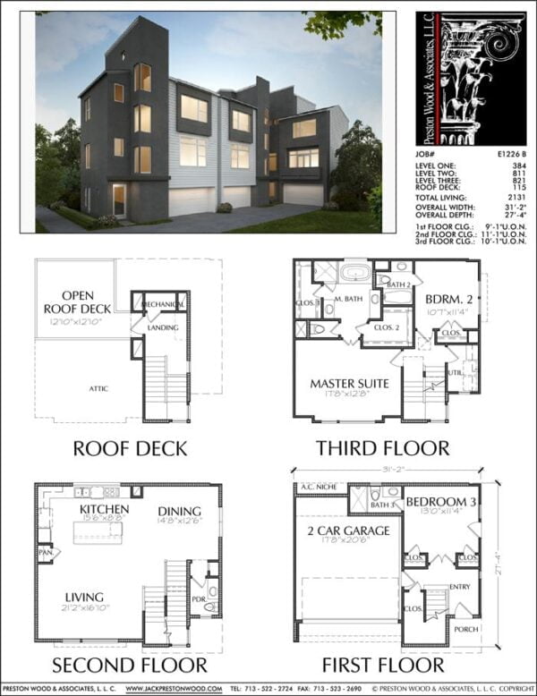 Townhouse Plan E1226 B