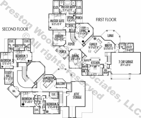 Two Story House Plan C5293