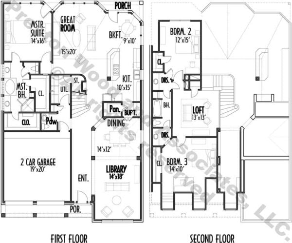 Two Story House Plan C6142