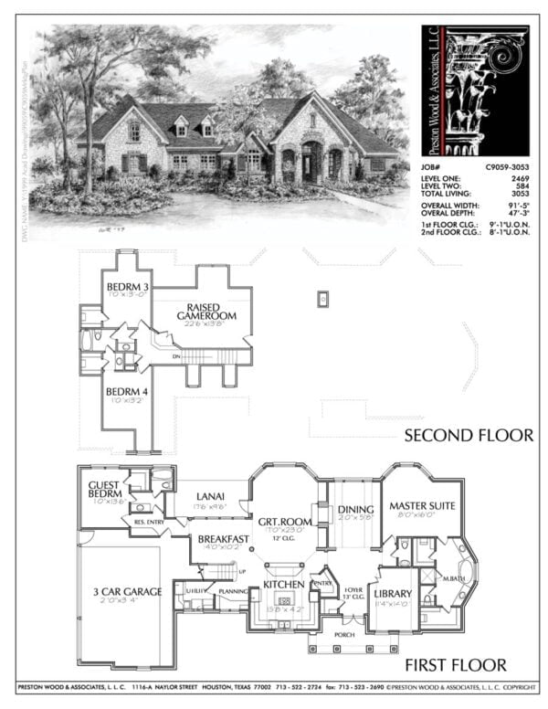 Two Story House Plan C9059