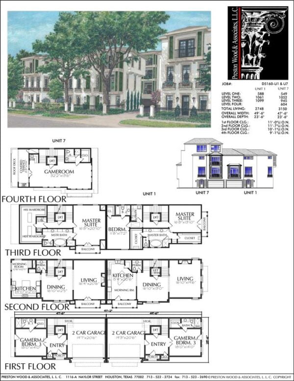 Duplex Townhouse Plan D5160 u1&u7