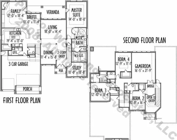 Two Story House Plan C7212