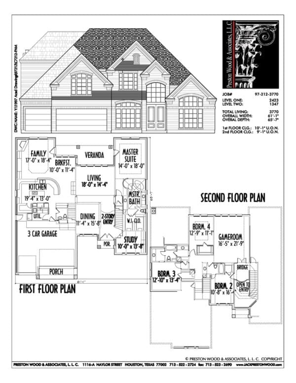 Two Story House Plan C7212