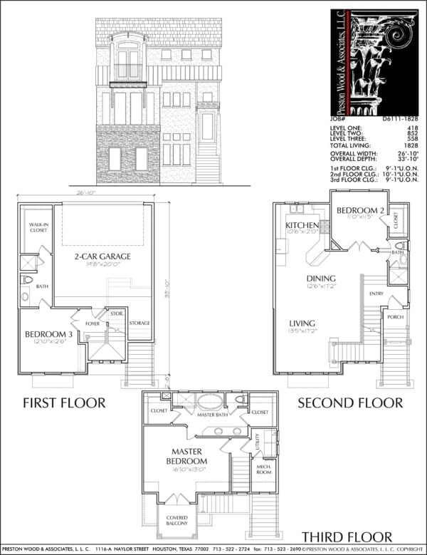 Townhouse Plan D6111-1828