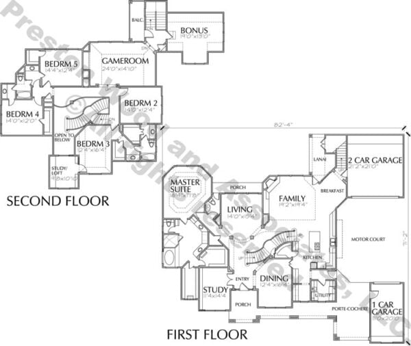 Two Story House Plan C6316