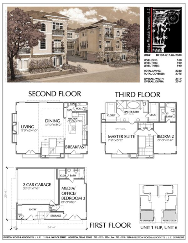 Townhouse Plan D2137 u1F-u6