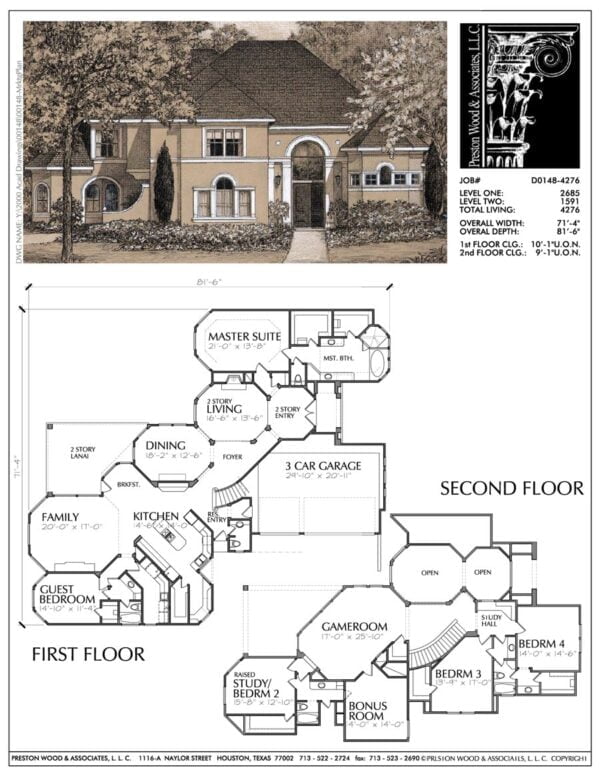 Two Story House Plan D0148