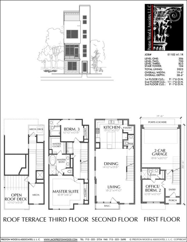 Townhouse Plan E1102 A1.1