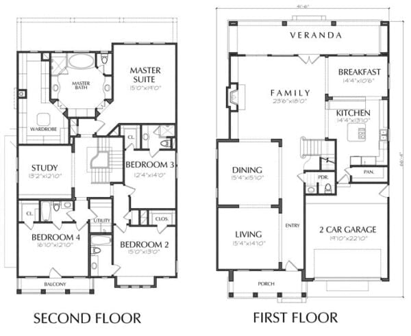 Two Story House Plan D6218