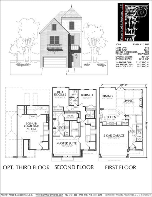 Townhouse Plan E1036 A1.2