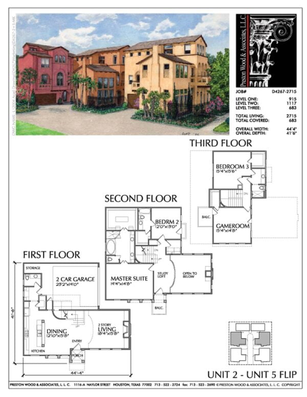 Townhouse Plan D4267 u2 & u5