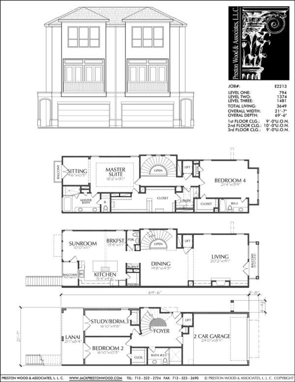 Duplex Townhouse Plan E2213