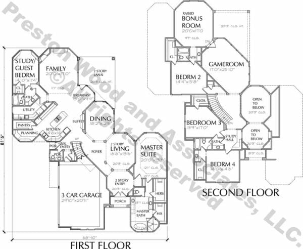 Two Story House Plan C9252