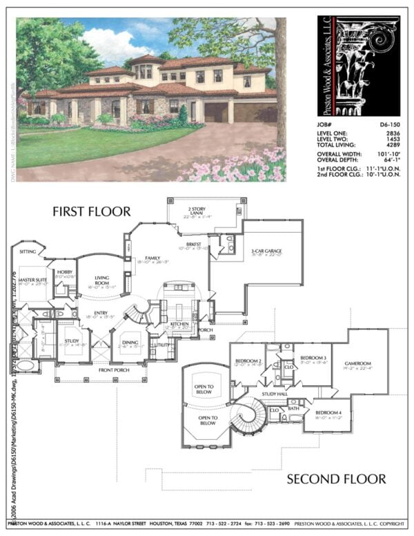 Two Story House Plan D6150