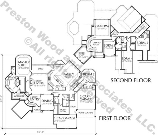 Two Story House Plan D2154