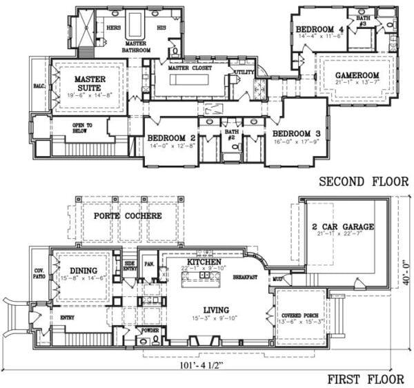 Two Story House Plan X0002