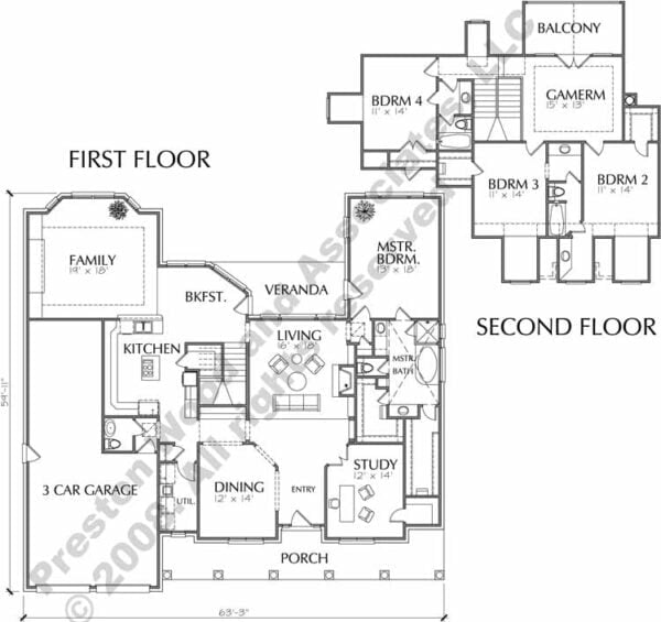 Two Story House Plan C6155